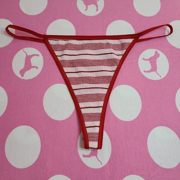 PINK Victoria's Secret Other - Rare VTG VS PINK Graphic Cotton Low Rise V-string Thong Panty Size Lg